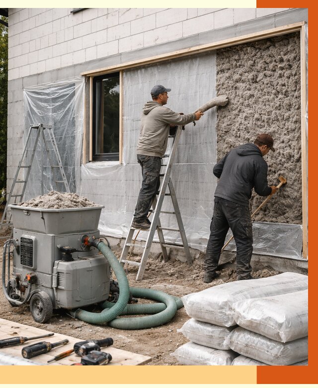 Утепление дома из газобетона эковатой в Бузулуке от 4691 руб./м2 | ТепломастерБзл